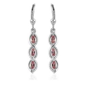 .95ctw Pink Tourmaline Lever Back Earrings